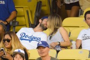 Chace Crawford, Rebecca Rittenhouse and Jessica Szohr at The Los Angeles Dodgers Game at Dodger Stadium - July 8th, 2016