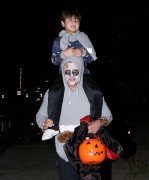 Orlando Bloom and son Flynn arrive for the Halloween festivities at Colony in Malibu - October 31, 2016